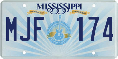 MS license plate MJF174