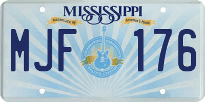 MS license plate MJF176