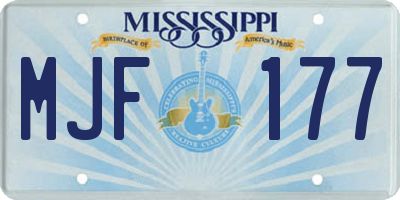 MS license plate MJF177
