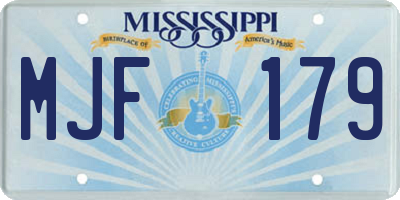 MS license plate MJF179