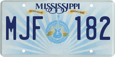 MS license plate MJF182