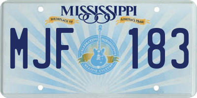 MS license plate MJF183