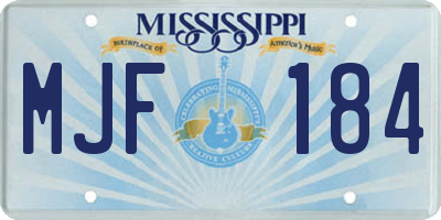 MS license plate MJF184