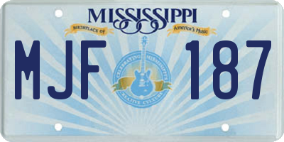 MS license plate MJF187