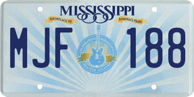 MS license plate MJF188