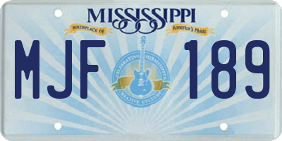 MS license plate MJF189