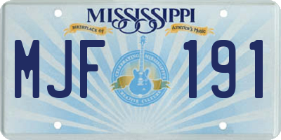 MS license plate MJF191