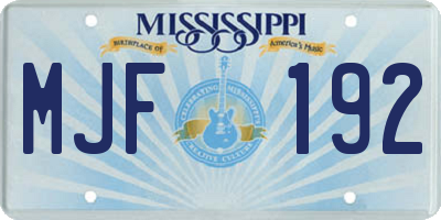 MS license plate MJF192