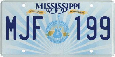 MS license plate MJF199