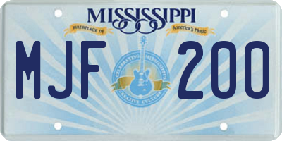MS license plate MJF200