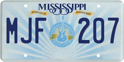 MS license plate MJF207
