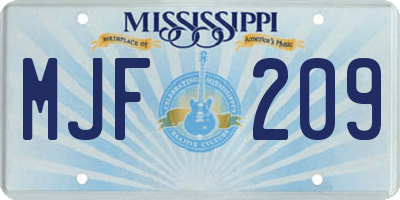 MS license plate MJF209