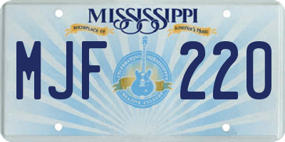 MS license plate MJF220