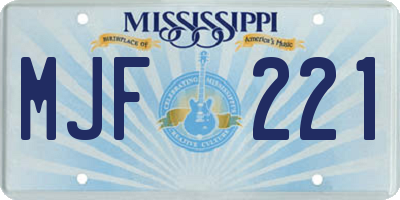 MS license plate MJF221