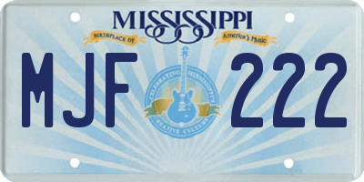 MS license plate MJF222