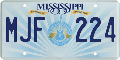 MS license plate MJF224