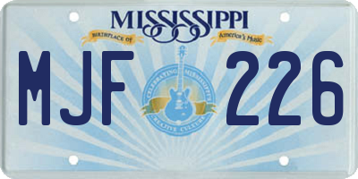 MS license plate MJF226