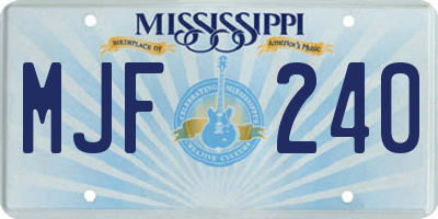 MS license plate MJF240