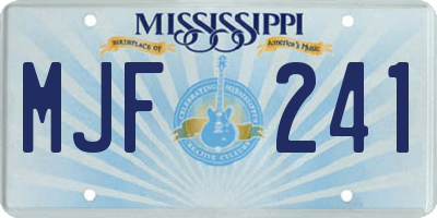 MS license plate MJF241