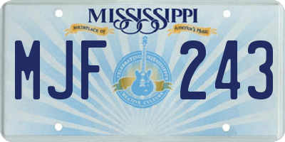 MS license plate MJF243