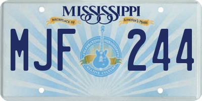 MS license plate MJF244