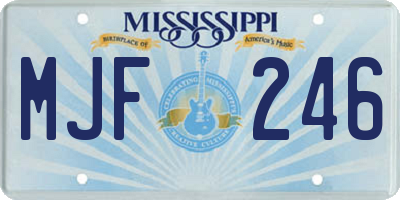 MS license plate MJF246