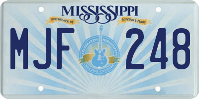 MS license plate MJF248