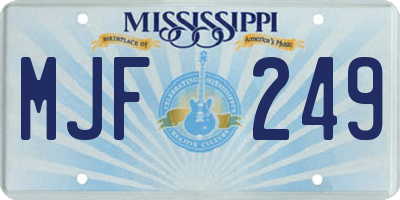 MS license plate MJF249