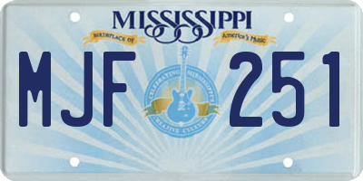 MS license plate MJF251