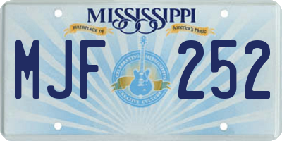 MS license plate MJF252