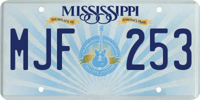 MS license plate MJF253