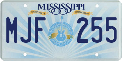 MS license plate MJF255