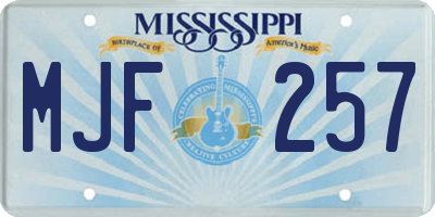 MS license plate MJF257