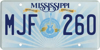 MS license plate MJF260