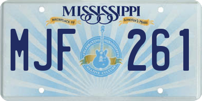 MS license plate MJF261