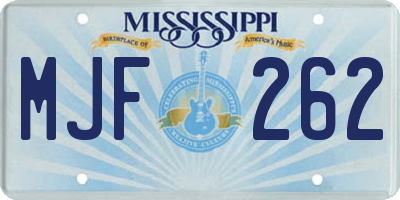MS license plate MJF262