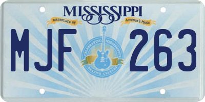 MS license plate MJF263