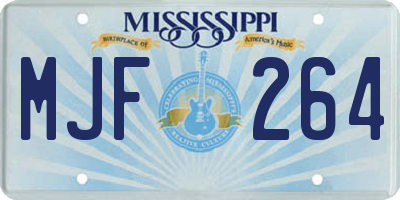 MS license plate MJF264