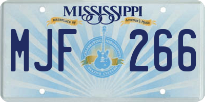 MS license plate MJF266