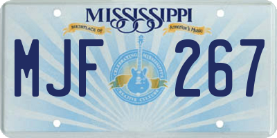 MS license plate MJF267