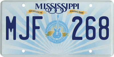 MS license plate MJF268