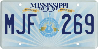 MS license plate MJF269