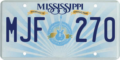 MS license plate MJF270