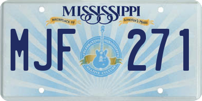 MS license plate MJF271