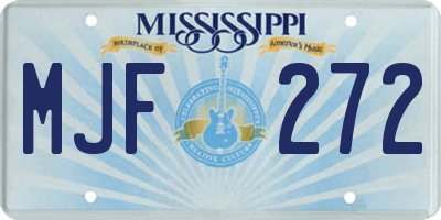 MS license plate MJF272