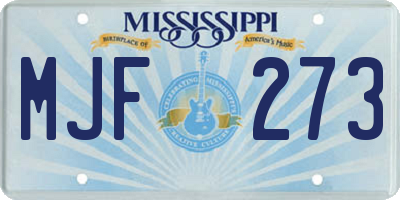 MS license plate MJF273