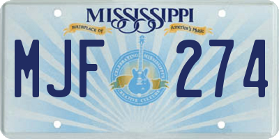 MS license plate MJF274