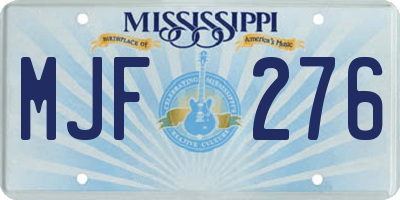 MS license plate MJF276