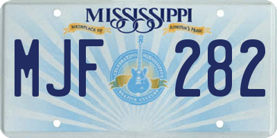 MS license plate MJF282