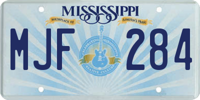 MS license plate MJF284
